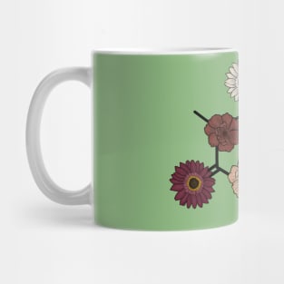 Floral Caffeine Molecule Mug